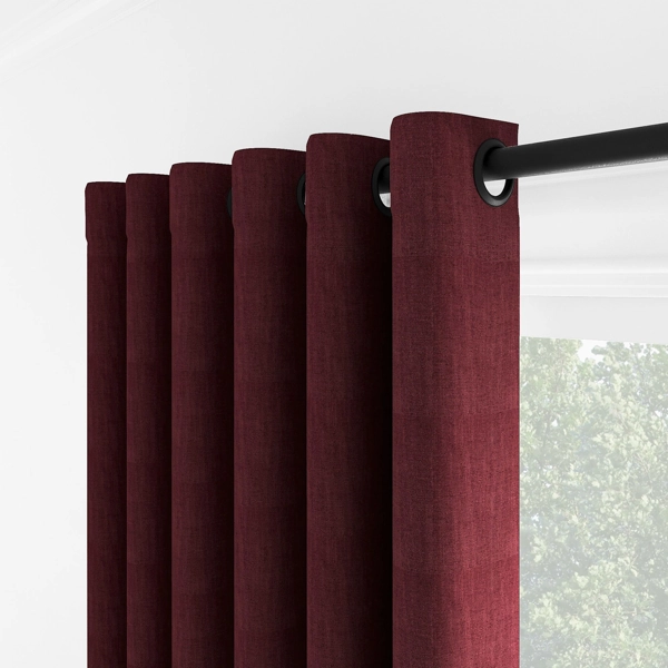 Deep burgundy textured fabric detail