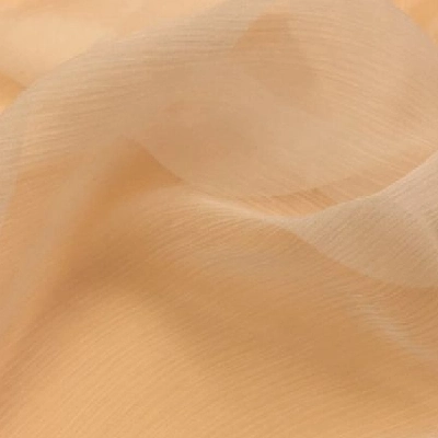 apricot sheer fabric with subtle horizontal texture