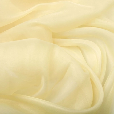 smooth, sheer fabric in a light buttery yellow